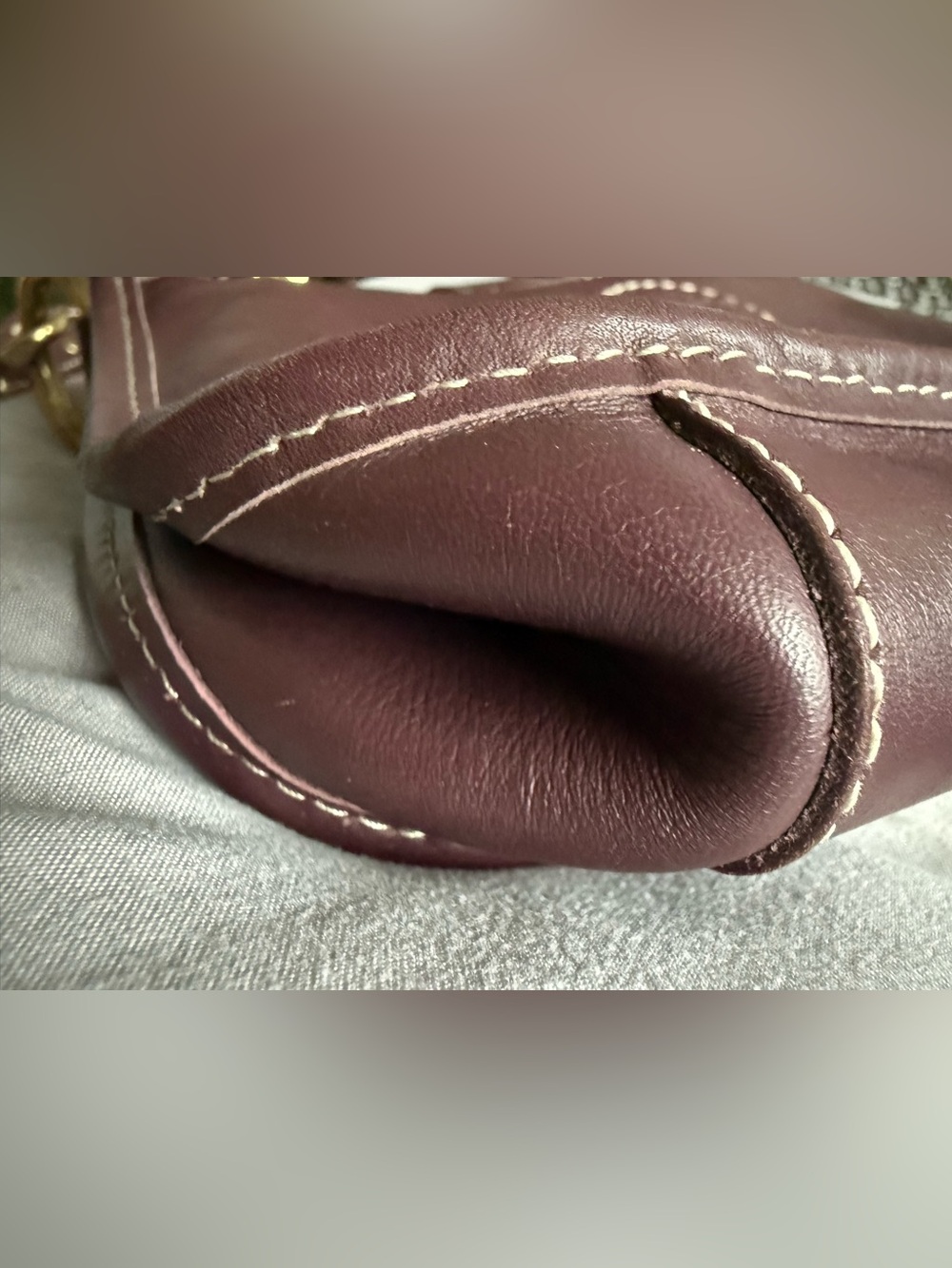 euc Roots Canada Women’s Purple Leather shoulder Bag - Picture 10 of 10